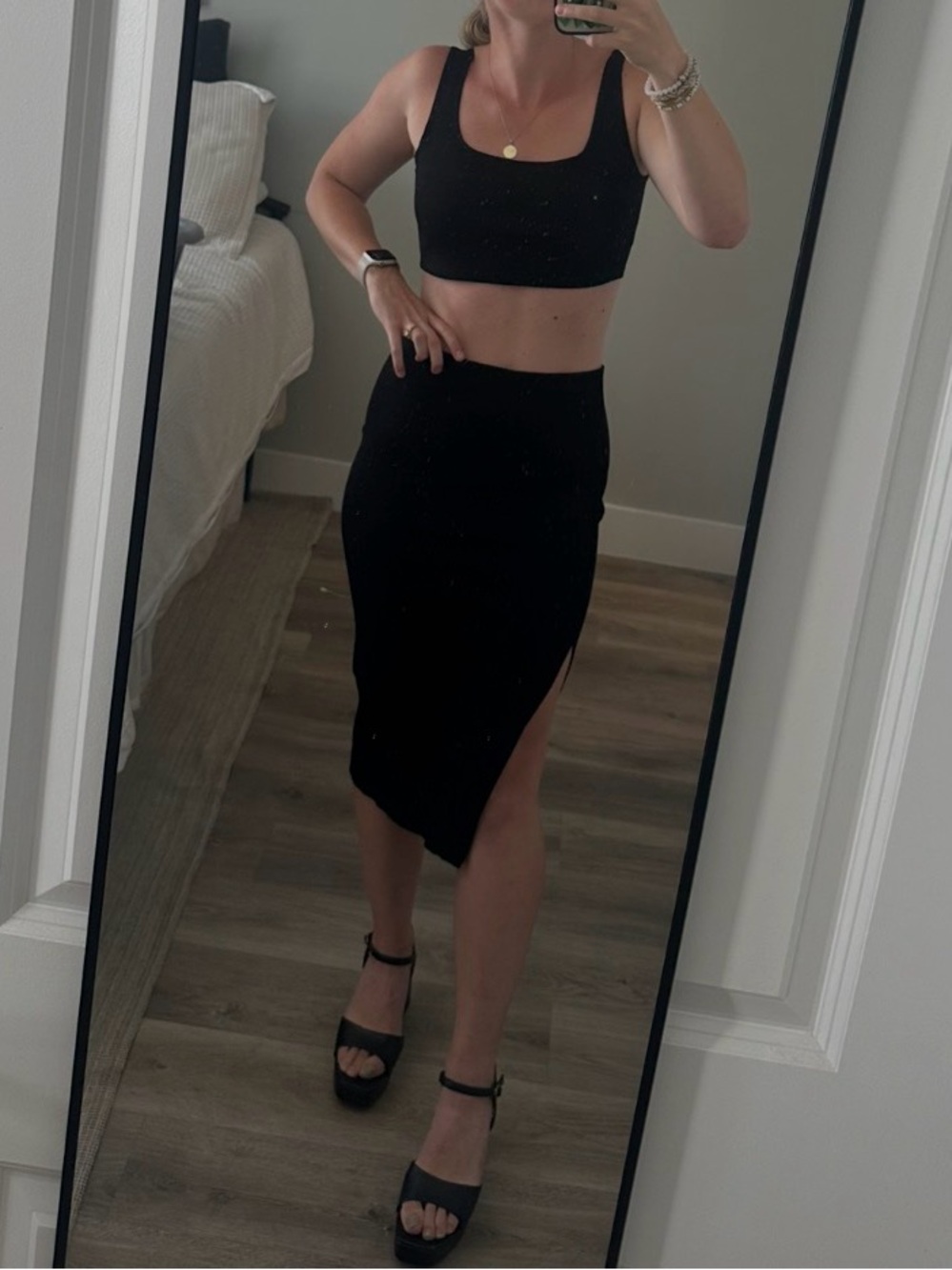 Lulu's Black Ribbed Two Piece Set - Picture 6 of 6
